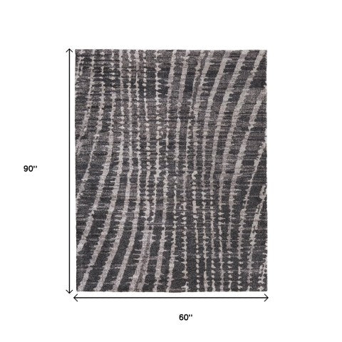 Homeroots 10' Stylish Abstract Area Rug - Durable, Stain Resistant & Perfect For Homes With Kids And Pets! Black,Gray,Ivory Polypropylene Blend 617083
