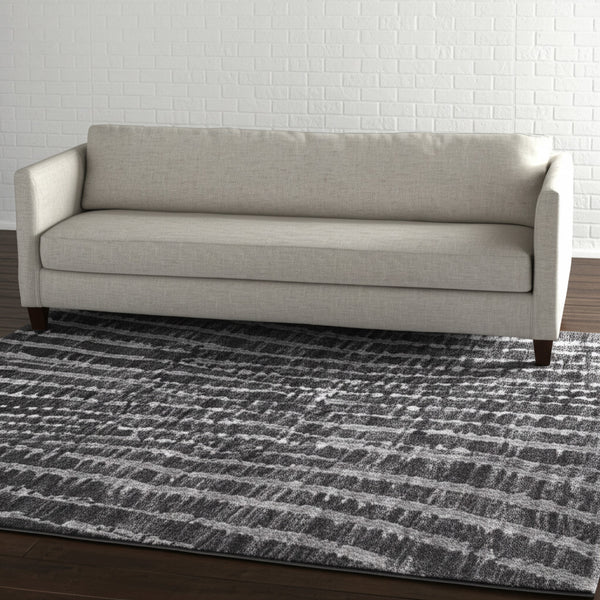 Homeroots 10' Stylish Abstract Area Rug - Durable, Stain Resistant & Perfect For Homes With Kids And Pets! Black,Gray,Ivory Polypropylene Blend 617083
