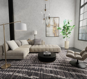 Homeroots 10' Stylish Abstract Area Rug - Durable, Stain Resistant & Perfect For Homes With Kids And Pets! Black,Gray,Ivory Polypropylene Blend 617083