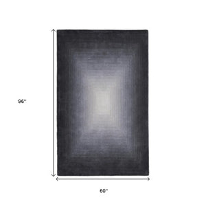 Homeroots 2' X 3' Abstract Hand-tufted Area Rug – Unique Artistry, Stain Resistant, Perfect For Any Space Black,White,Gray Wool Blend 617084