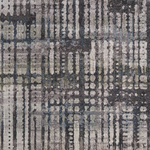 Homeroots 10' Stylish Abstract Distressed Area Rug - Durable, Stain Resistant, Perfect For Homes With Kids & Pets Gray,Black,Ivory Polypropylene Blend 617085