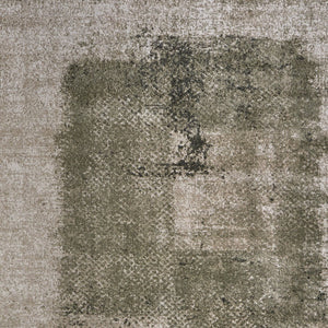 Homeroots 10' Distressed Abstract Area Rug - Durable, Stain-resistant Design For Stylish Home Décor And Comfort Green,Tan Polypropylene Blend 617086