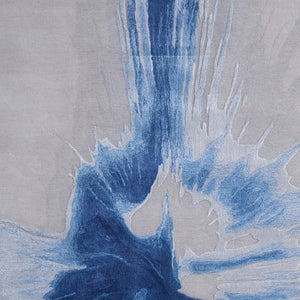 Homeroots 10' X 14' Abstract Hand Tufted Area Rug - Artisan-crafted Wool Blend, Unique Design For Modern Spaces Blue,Gray Wool Blend 617090