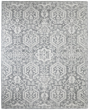 Homeroots 10' Hand-tufted Geometric Area Rug - Unique Wool Blend, Stain Resistant, Perfect For Kids & Pets Gray,White Wool Blend 617091