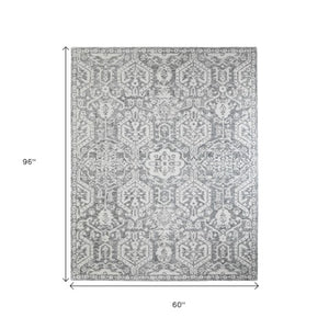 Homeroots 10' Hand-tufted Geometric Area Rug - Unique Wool Blend, Stain Resistant, Perfect For Kids & Pets Gray,White Wool Blend 617091
