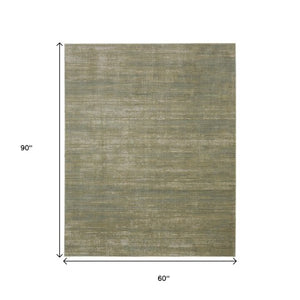 Homeroots 5' Artistic Area Rug – Durable, Stain Resistant, Perfect For Kids & Pets – Ideal For Any Decor Style Green,Tan Polypropylene Blend 617092