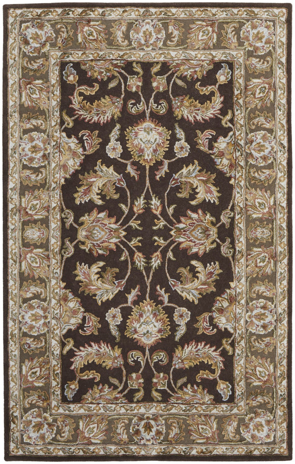 Homeroots 5' X 8' Hand Tufted Oriental Area Rug - Artisan Crafted Wool Blend For Luxurious Home Décor Brown,Tan,Ivory Wool Blend 617093