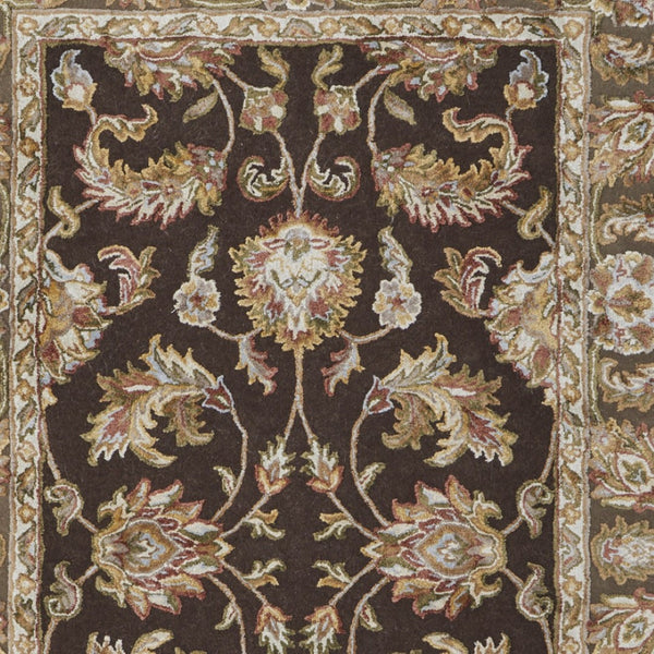Homeroots 5' X 8' Hand Tufted Oriental Area Rug - Artisan Crafted Wool Blend For Luxurious Home Décor Brown,Tan,Ivory Wool Blend 617093