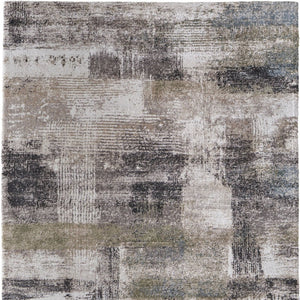 Homeroots 10' Stylish Abstract Distressed Area Rug - Durable, Stain Resistant, Perfect For Pets & Kids Spaces Gray,Taupe,Ivory Polypropylene Blend 617095