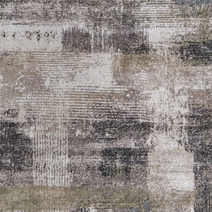 Homeroots 10' Stylish Abstract Distressed Area Rug - Durable, Stain Resistant, Perfect For Pets & Kids Spaces Gray,Taupe,Ivory Polypropylene Blend 617095
