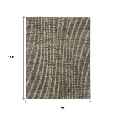 Homeroots 10' Stylish Abstract Area Rug - Durable, Stain Resistant & Perfect For Homes With Kids And Pets! Green,Tan Polypropylene Blend 617097