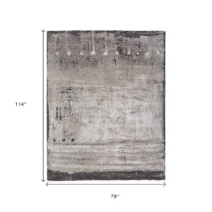 Homeroots 10' X 13' Abstract Distressed Area Rug - Durable, Stain-resistant, Perfect For Homes With Kids & Pets Gray,Ivory,Taupe Polypropylene Blend 617098