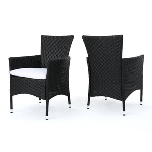 English Elm Christopher Knight Home® - Malta Dining Chair Set Of 2 - Modern Wicker Design, Durable Stainless Steel Frame For Style And Comfort 56447.00ABWHI