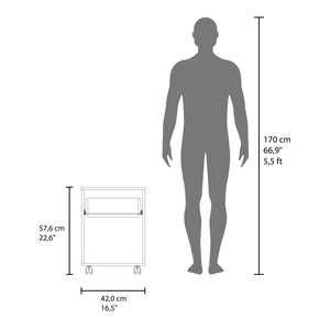 English Elm Nightstand, Engineered Wood 1 Drawer Compact Black Nightstand with Sturdy Legs, Modern Design 22.6" B097P350290