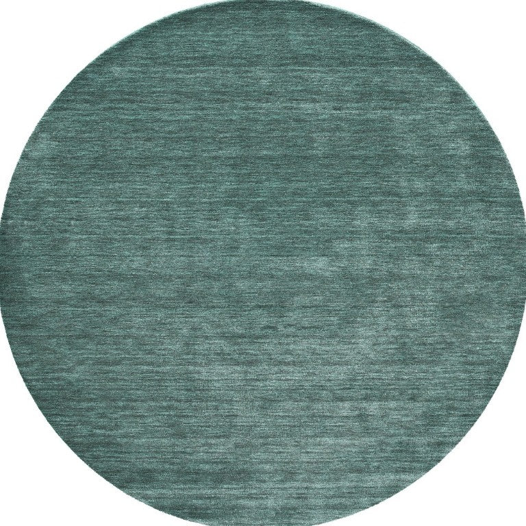 8 Foot Round Wool Blend Handwoven Rug Geometric Design for Living or Dining Rooms