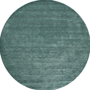 Homeroots 10' Hand Woven Round Rug – Unique Artisan Crafted Stain Resistant Wool Blend For Stylish Spaces Green,White Wool Blend 617103