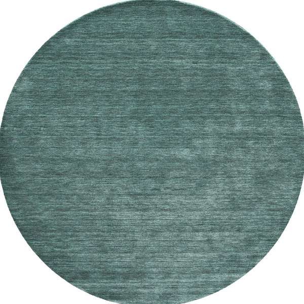 Homeroots 10' Hand Woven Round Rug – Unique Artisan Crafted Stain Resistant Wool Blend For Stylish Spaces Green,White Wool Blend 617103