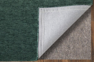 Round Wool Blend Hand Woven Area Rug Solid Artisan Green Stain Resistant for Living Room
