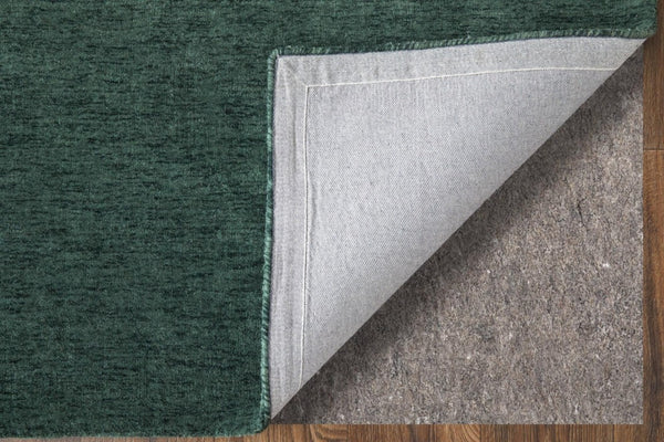 Round Wool Blend Hand Woven Area Rug Solid Artisan Green Stain Resistant for Living Room