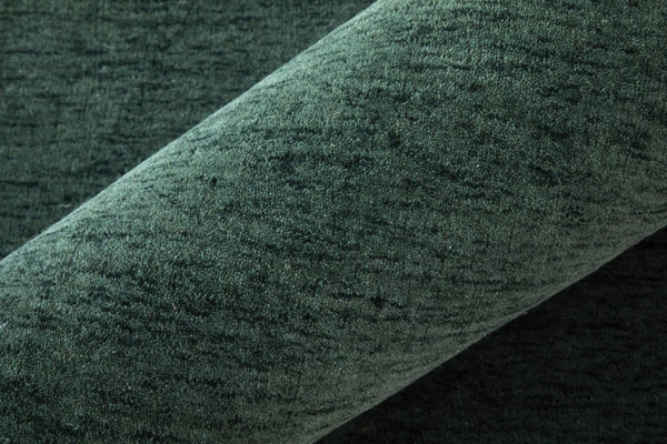 Round Wool Blend Hand Woven Area Rug Solid Artisan Green Stain Resistant for Living Room
