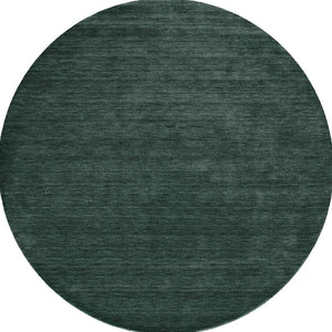 Homeroots 10' Hand Woven Round Rug – Unique Artisan Crafted Stain Resistant Wool Blend For Stylish Spaces Green Wool Blend 617104