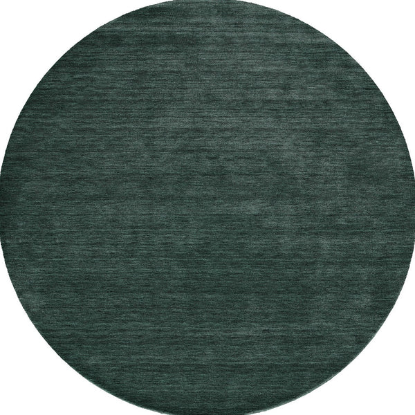 Homeroots 10' Hand Woven Round Rug – Unique Artisan Crafted Stain Resistant Wool Blend For Stylish Spaces Green Wool Blend 617104