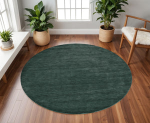 Homeroots 10' Hand Woven Round Rug – Unique Artisan Crafted Stain Resistant Wool Blend For Stylish Spaces Green Wool Blend 617104