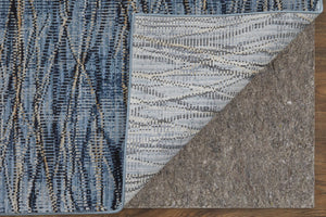 Homeroots 8' Abstract Runner Rug – Durable, Stain-resistant Design Perfect For High-traffic Areas And Kids! Blue,Ivory,Tan Polypropylene Blend 617105