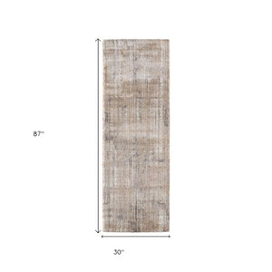 Homeroots 10' Stylish Abstract Distressed Area Rug - Durable, Stain Resistant, Perfect For Homes With Kids & Pets Brown,Tan,Ivory Polypropylene Blend 617106