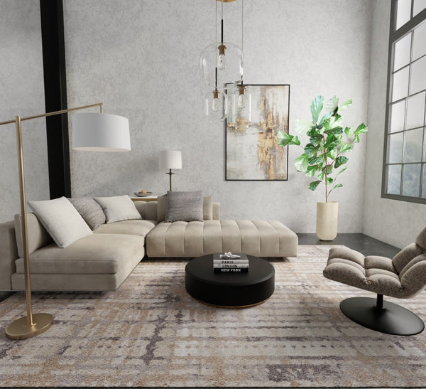 Homeroots 10' Stylish Abstract Distressed Area Rug - Durable, Stain Resistant, Perfect For Homes With Kids & Pets Brown,Tan,Ivory Polypropylene Blend 617106