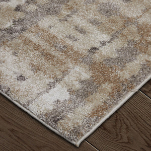 Homeroots 10' Stylish Abstract Distressed Area Rug - Durable, Stain Resistant, Perfect For Homes With Kids & Pets Brown,Tan,Ivory Polypropylene Blend 617106