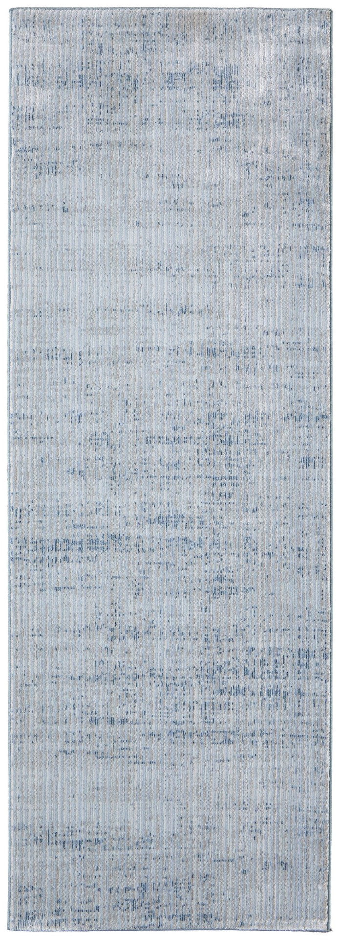 HomeRoots 8' Blue and Ivory Runner Rug - Durable, Soft, Stain-Resistant for Hallways & High-Traffic Areas 617108
