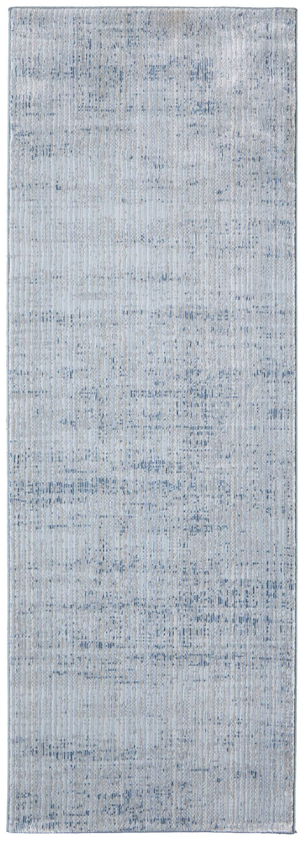 HomeRoots 8' Blue and Ivory Runner Rug - Durable, Soft, Stain-Resistant for Hallways & High-Traffic Areas 617108