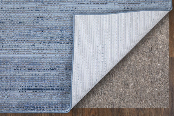 HomeRoots 8' Blue and Ivory Runner Rug - Durable, Soft, Stain-Resistant for Hallways & High-Traffic Areas 617108