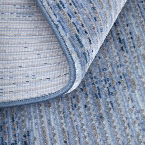HomeRoots 8' Blue and Ivory Runner Rug - Durable, Soft, Stain-Resistant for Hallways & High-Traffic Areas 617108