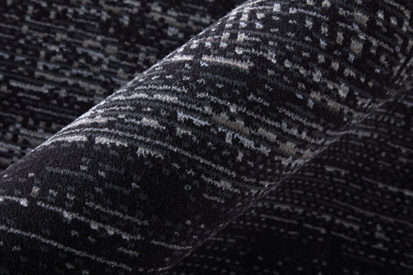 Homeroots 5' Artistic Area Rug – Durable, Stain Resistant, Perfect For Kids & Pets – Ideal For Any Decor Style Black,Silver,Gray Polypropylene Blend 617110