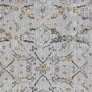 Homeroots 8' Floral Runner Rug In Blue Green & Ivory – Stain Resistant, Durable, Perfect For High Traffic Areas Blue,Green,Ivory Polypropylene Blend 617111