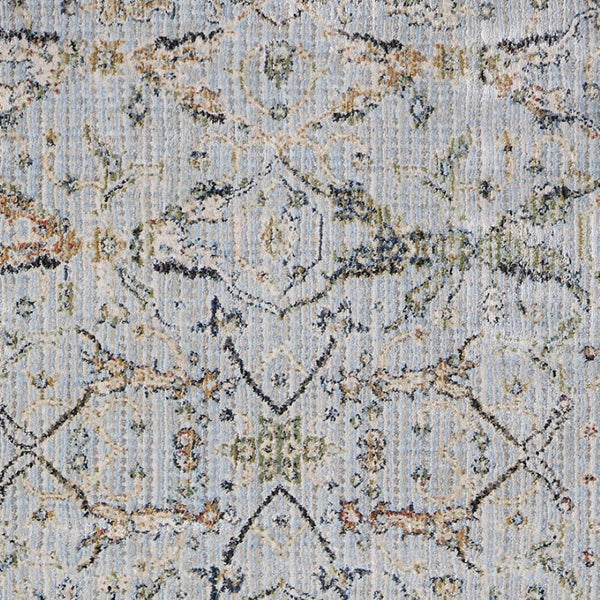 Homeroots 8' Floral Runner Rug In Blue Green & Ivory – Stain Resistant, Durable, Perfect For High Traffic Areas Blue,Green,Ivory Polypropylene Blend 617111