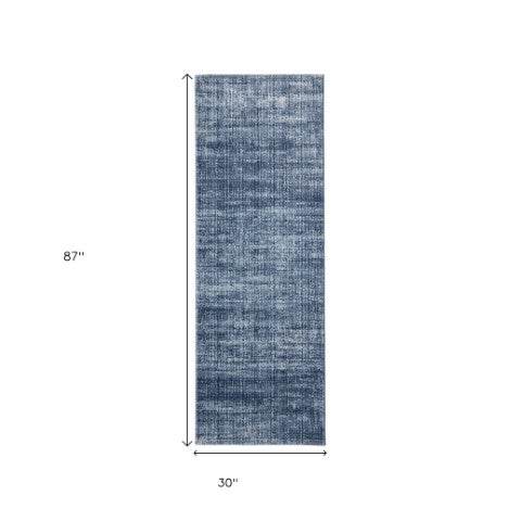 Homeroots 5' Artistic Area Rug – Durable, Stain Resistant, Perfect For Kids & Pets – Ideal For Any Decor Style Blue,Silver Polypropylene Blend 617112