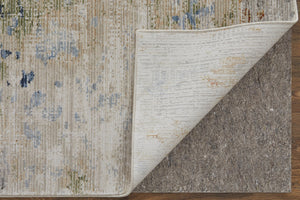 Homeroots 8' Stain Resistant Ivory Blue And Red Abstract Runner Rug - Durable, Stylish Accent For Any Space Ivory,Blue,Red Polypropylene Blend 617113