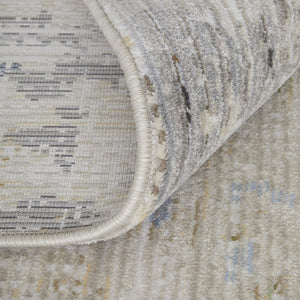 Homeroots 8' Stain Resistant Ivory Blue And Red Abstract Runner Rug - Durable, Stylish Accent For Any Space Ivory,Blue,Red Polypropylene Blend 617113