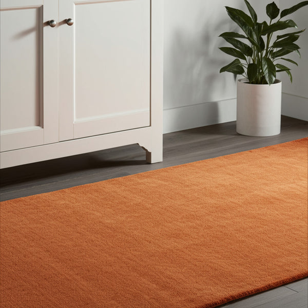 Homeroots 10' Hand Woven Round Rug – Unique Artisan Crafted Stain Resistant Wool Blend For Stylish Spaces Orange Wool Blend 617119