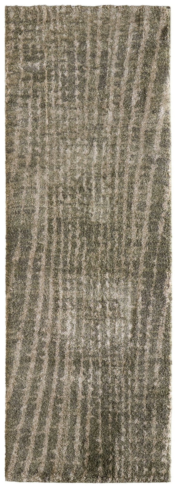 HomeRoots 10' Modern Green and Tan Abstract Area Rug - Durable, Stylish, and Perfect for High-Traffic Spaces 8' Runner 617120