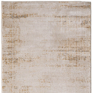 Homeroots 8' Abstract Distressed Runner Rug In Ivory, Brown & Tan - Stain Resistant, Durable & Stylish Accent Ivory,Brown,Tan Polypropylene Blend 617123