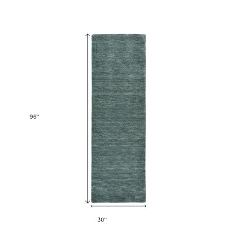 Homeroots 10' Hand Woven Round Rug – Unique Artisan Crafted Stain Resistant Wool Blend For Stylish Spaces Green,White Wool Blend 617124