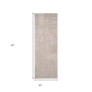 Homeroots 8' Abstract Runner Rug – Durable, Stain-resistant Design For Hallways And High-traffic Areas Gray,Ivory,Brown Polypropylene Blend 617127