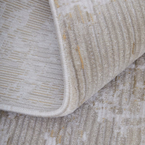 Homeroots 8' Abstract Runner Rug – Durable, Stain-resistant Design For Hallways And High-traffic Areas Gray,Ivory,Brown Polypropylene Blend 617127