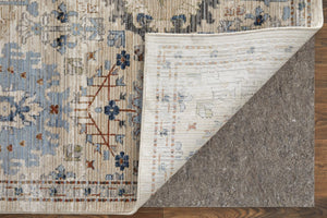 Homeroots 8' Stain Resistant Tan Blue And Red Floral Runner Rug - Durable, Stylish Accent For Any Space! Tan,Blue,Red Polypropylene Blend 617128