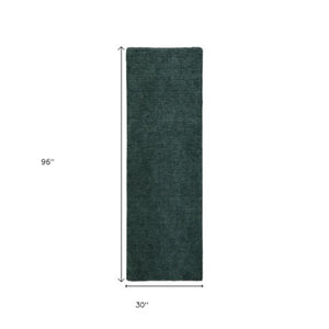 Homeroots 10' Hand Woven Round Rug – Unique Artisan Crafted Stain Resistant Wool Blend For Stylish Spaces Green Wool Blend 617130