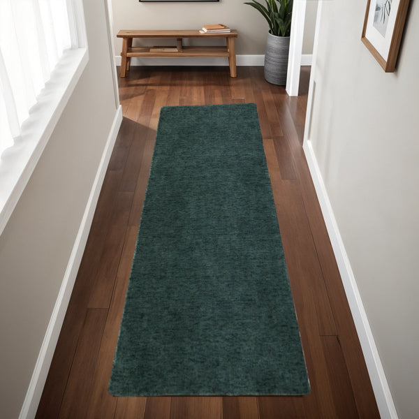 Homeroots 10' Hand Woven Round Rug – Unique Artisan Crafted Stain Resistant Wool Blend For Stylish Spaces Green Wool Blend 617130